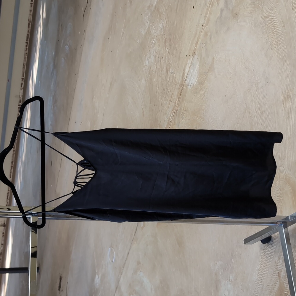 Black Silk XL Strappy Mini Dress